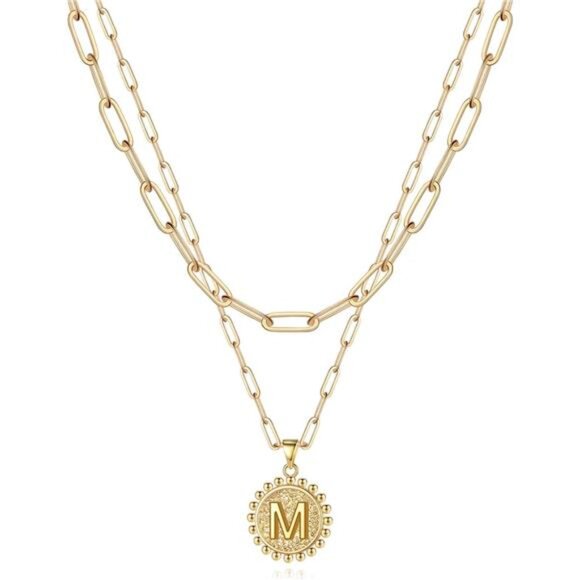 Jewelry - Yoosteel Gold Initial Necklaces for Women, 14K Gold Plated Dainty Layering